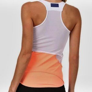Stella McCartney for Adidas XS Orange White Mesh Detail Racerback Tank Top